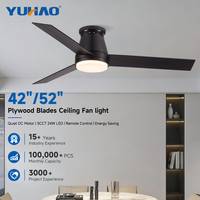 Plafonnier LED BLDC avec ventilateur, design acrylique tendance à profil bas, idéal pour les villas haut de gamme et les espaces de vie et de salle à manger (OEM/ODM)