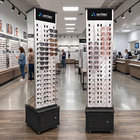 Expositor de Gafas Personalizado con Espejos Completos y Mueble de Almacenamiento de Madera con Cerradura para Ópticas Minoristas
