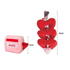 Produsen Grosir Valentines Pink Red Chew Dog Set Mainan Tali Mewah - Product Image 2