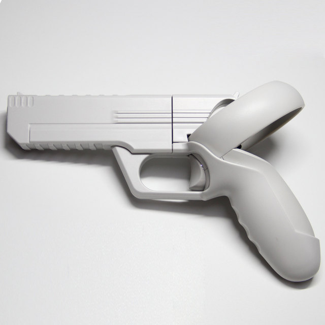 VR Games Pistol for Oculus Quest 2 Toch Controller Gun Handle Grip Enhanced FPS Shooter Gaming Experience VR Accessories