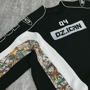 เสื้อยืดสตรีทแวร์ปักลายกราฟิกพิมพ์ลายแบบคัสตอม เสื้อยืดทรงบ็อกซี่ผ้าหนา เสื้อยืดโอเวอร์ไซส์แขนยาวลายวาฟเฟิล - Product Image 5