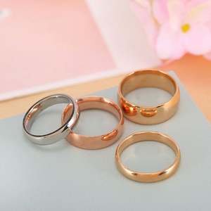 Anillo de Boda Clásico de Acero Inoxidable con Logotipo Personalizado, Color Oro Rosa de 18K, Pulido Brillante, para Hombre y Mujer, Gran Venta - Product Image 2