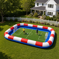 Terrain de football gonflable pour 10-15 joueurs - Arène de football de jardin pour enfants 2026, PVC robuste, filet de sécurité, double couture, OEM