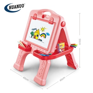 Set mainan sketsa anak-anak, 2 In 1 sisi ganda lipat papan gambar meja menggambar - Product Image 2