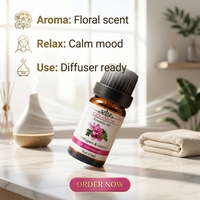 Huile essentielle de géranium biologique de qualité thérapeutique, huile pure d'extrait de plante pour diffuseur, massage, soin de la peau, aromathérapie, flacon de 10 ml