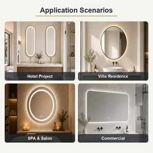 <span class=keywords><strong>Miroir</strong></span> <span class=keywords><strong>de</strong></span> salle <span class=keywords><strong>de</strong></span> bain LED rectangulaire large KIDOIR, double éclairage, anti-buée, tactile, à intensité variable, mural, pour hôtel, vente en gros Chine - Product Image 4