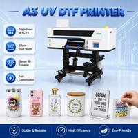 Printer Label Kristal UV DTF A3 Triple XP600 Printhead untuk Stiker 3D Embossed dan Film Transfer Bordir Imitasi
