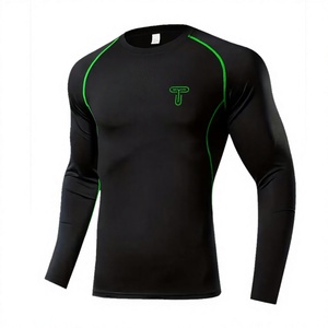 High Quality <b>Men's</b> Gym Fitness <b>Compression</b> <b>Shirts</b> Breathable Quick Dry Full Sleeve Spandex/Polyester Workout <b>Shirts</b> - Product Image 1