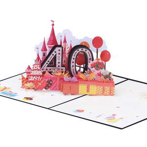 Tarjeta de Felicitación 3D Pop-Up de Papel Reciclable para Celebraciones, <span class=keywords><strong>Cumpleaños</strong></span>, Aniversarios, Día de San Valentín, Agradecimiento Empresarial, Precio Económico - Product Image 3