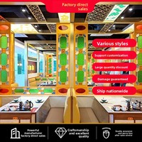 Ventanas y Puertas de Vidrio Artístico Grabado de Madera Maciza de Estilo Chino Vintage, Estilo Lingnan Cantonés, con Ventana Manchu y Diseño de Manzano Colorido, Personalizadas