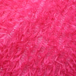 Polyester Knit Weft Long Hair Eyelash Feather Firework Pine Needle Velvet Plush Plume Paper Tie Fleece Cloth Plush Fleece Fabric