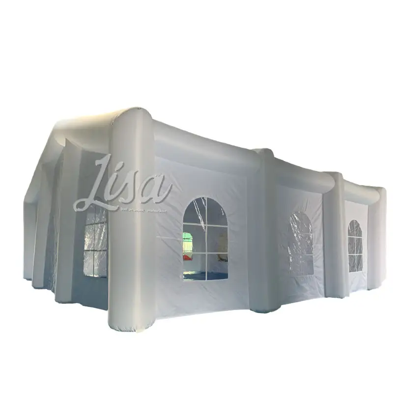 Thương mại Tùy chỉnh hình chữ nhật Inflatable lều với ánh sáng LED Đảng sự kiện Trắng Inflatable Lều tuyết