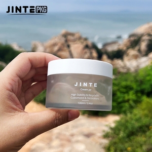 100ml mờ 3.4oz rỗng lớn cấu hình thấp miệng rộng cơ thể vật nuôi bơ nhựa lọ với Matte Trắng vít có nắp đậy - Product Image 5