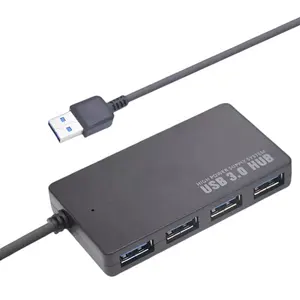 Luz indicadora de concentrador USB 3,0 de alta velocidad de 4 puertos para PC Mac