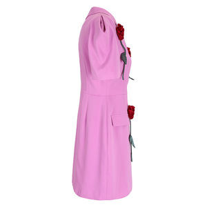 Ocstrade <strong>Y2K</strong> 3D Rose Flower <strong>Pink</strong> Mini Club Suit <strong>Dress</strong> Cut Out Short Sleeve Bodycon Casual One Shoulder Summer <strong>Dress</strong> - Product Image 4