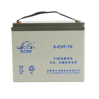 Batterie GEL rechargeable 12V 70Ah 6-EVF-70 sans entretien pour chariot élévateur électrique, gerbeur d'entrepôt, pack de stockage à décharge profonde