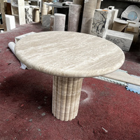 Ensemble de salle à manger en gros à prix d'usine : Table à manger ronde avec pieds colonnes cannelées