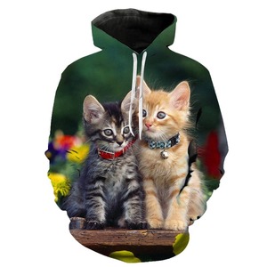 Fitspi-Sudadera con capucha para hombre y mujer, con estampado <span class=keywords><strong>3d</strong></span> de gatos y animales, abrigo informal para niños y niñas - Product Image 1