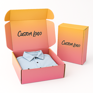 Logo ile T-Shirt nakliye için özel degrade giyim ambalaj kutusu oluklu giyim mailler - Product Image 1