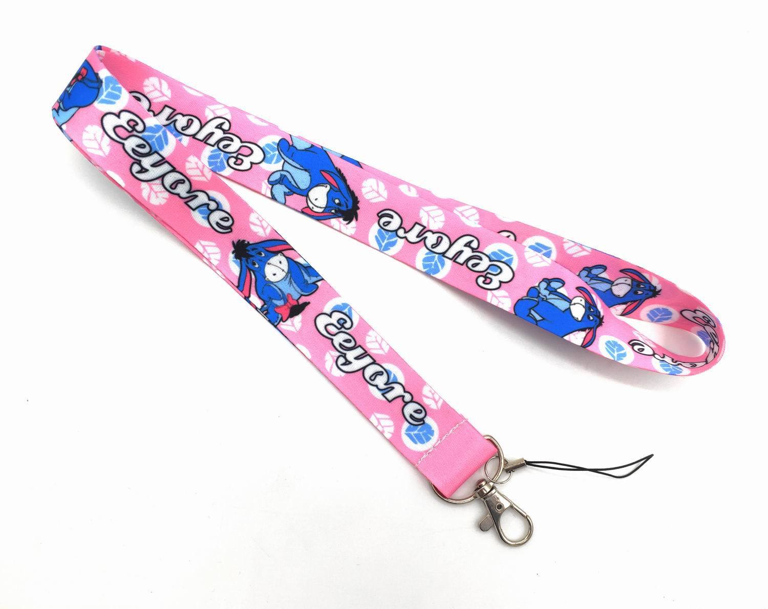 Polyester Lanyard Wholesale Cute Cartoon Eeyore Bear Anti-Lost Lanyards Printing Phone Neck Strap Promotional Gift Custom Logo Image 3