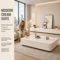 Meuble TV sur pied de luxe léger pour salon, combinaison table basse et meuble TV haut de gamme moderne pour petit appartement