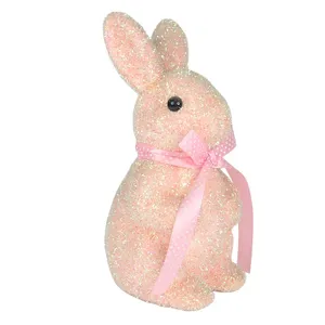 Precio de fábrica personalizado hecho a mano Murano plástico conejo estatuilla arte plástico liebre artesanía para decoración del hogar para regalos de Pascua