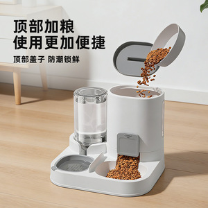 เครื่องให้น้ำและอาหารสัตว์เลี้ยงอัตโนมัติสำหรับแมว ดีไซน์แบบไหลเวียน พร้อมฐานกันลื่น สถานีให้อาหารแมวอเนกประสงค์ - Product Image 4