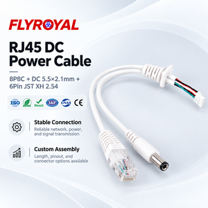 สายไฟ RJ45 DC แบบมีปลั๊ก 8P8C ตัวผู้ ขนาด 5.5x2.1 มม. พร้อมหัวต่อ 6 พิน XH2.54 สีขาว ความยาวตามสั่ง สายอะแดปเตอร์เครือข่าย 6 พิน JST XH - Product Image 1
