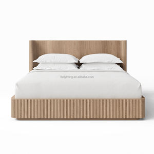 Lit américain traditionnel en bois massif avec pilier droit Lit double vintage en chêne français pour chambre principale Lit de mariage haut personnalisé - Product Image 3