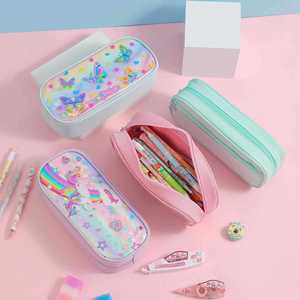 Premium Oxford Cloth Stationery Supplies Cute Christmas Birthday <b>Gifts</b> <b>Pink</b> Kids Girls Pencil Case - Product Image 3