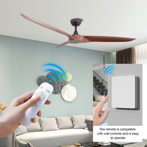 # Ventilador de Techo Decorativo de 60 Pulgadas con Aspas de Madera Sólida y Motor BLDC, con Control Remoto, para Uso en Hoteles y Villas, Modelo 3442 OEM de Fábrica - Product Image 3