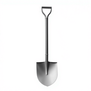 Bêche et <span class=keywords><strong>pelle</strong></span> en métal de qualité industrielle, construction en acier avec manche en métal pour l'agriculture, le camping et l'utilisation en extérieur - Product Image 1
