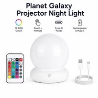 Proyector Giratorio de Estrellas Galácticas, Lámpara LED Nocturna Recargable por USB con Control Remoto para Dormitorio, Guardería y Fiestas
