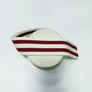 Nhà máy nóng bán Chứng Khoán ban nhạc đàn hồi 100% nylon xương cá sọc trắng và đỏ cho trang trí may mặc - Product Image 2