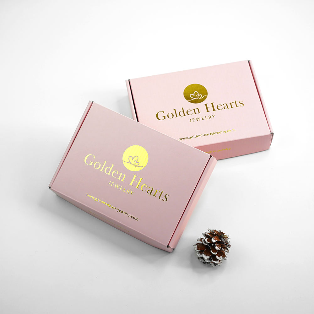 one side golden logo stamping