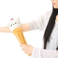 Marteau de massage anti-stress innovant et amusant en forme de crème glacée, en peluche brodée en polyester, rembourré de coton PP, motif animal mignon de dessin animé