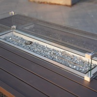 Ensemble de table à manger de jardin d'extérieur de style moderne en aluminium avec foyer, double couche de sling pour hôtel, cour, vacances