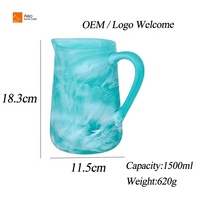 Creatieve Polyresin Op Maat Gemaakte Blauwe Werveling Ketel Koud Brouwen Ijsthee & Water Kan Hars Pitcher & Tankard Groothandel & Waterkokers