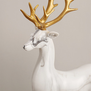 Figuras de pareja de ciervos de estilo nórdico, decoraciones de resina para mesa, para sala de estar, entrada, mueble de TV, mueble para vino - Product Image 4