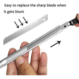 Cuchillas para Cuchillo Multiusos Wekoil de 9 mm, Acero al Carbono, Bloqueo Automático, Retráctiles, con Juego de 3 Cuchillos de Arte Adicionales - Product Image 3
