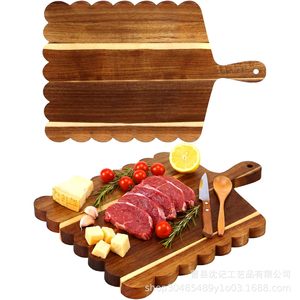 <b>Wooden</b> Square Chopping <b>Block</b> With Handle For Kitchen Serving And Cutting Food Home Use - Product Image 3