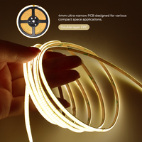 Bande LED COB flexible à télécommande, dimmable, IP20, 24V, éclairage décoratif pour plafond, bande COB 24V, CRI90