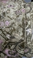 Tissu en velours brodé de fleurs et de sequins pour robes et peignoirs féminins automne-hiver, matériau DIY
