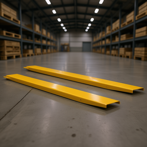 Extensions de fourches 96 po x 5,5 po de largeur, jaunes, accessoires pour chariots élévateurs industriels, manutention de palettes - Product Image 2