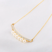 Collier Pendentif Femme Élégant et Glamour en Acier Inoxydable 304, Imitation Perle et Strass, Plaqué Or 18K, Vente en Gros