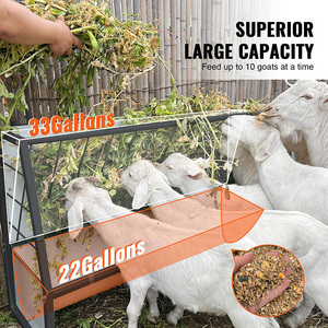 JH-Mech Facile à assembler Mangeoire à foin de pâturage de 5 pieds Mangeoire à bétail en acier galvanisé noir robuste <span class=keywords><strong>pour</strong></span> moutons - Product Image 2