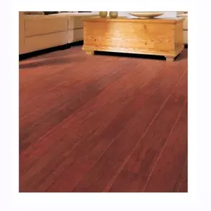 金松HDF最新设计14毫米平红色纯色硬木锁防水竹木地板