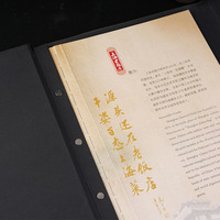 Couverture de menu en papier couché haut de gamme, à feuilles mobiles, double face, avec design à rabat, pour recettes de production et design de style chinois