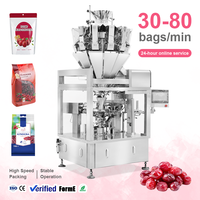 Machine d'emballage rotative Doypack pour sachets à fermeture éclair à l'azote, pour canneberges et fraises séchées