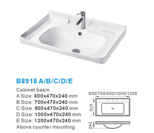 Tamaño rectangular Sanita Ry Ware Superficie sólida Lavabo CabinetBath Fin Edge Lavabo Gabinete Lavabo - Product Image 2